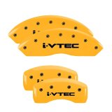MGP 4 Caliper Covers Engraved F & R I-Vtec Yellow Finish Black Char 2010 Honda Accord Crosstour thumbnail 7