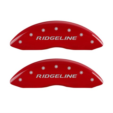 MGP 4 Caliper Covers Engraved Front & Rear Ridgeline Red Finish Silver Char 2017 Honda Ridgeline thumbnail 1