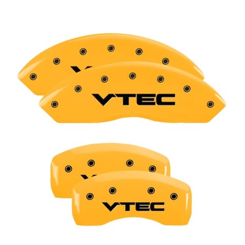 MGP 4 Caliper Covers Engraved Front & Rear Vtech Yellow Finish Black Char 2005 Honda Pilot thumbnail 4