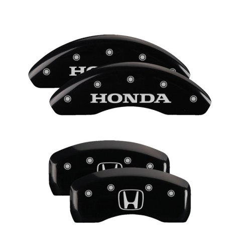 MGP 4 Caliper Covers Engraved Front Honda Rear H Logo Black Finish Silver Char 2018 Honda Accord thumbnail 3