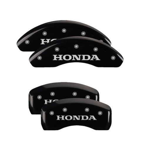 MGP 4 Caliper Covers Engraved Front & Rear Honda Black Finish Silver Char 2018 Honda Accord thumbnail 2