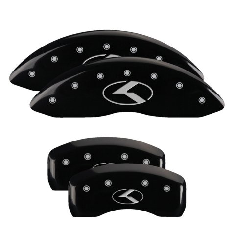 MGP 4 Caliper Covers Engraved Front Honda Rear H Logo Black Finish Silver Char 2018 Honda Accord thumbnail 2