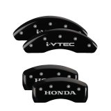MGP 4 Caliper Covers Engraved Front & Rear I-Vtec Black Finish Silver Char 2018 Honda Accord thumbnail 1