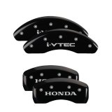 MGP 4 Caliper Covers Engraved Front & Rear I-Vtec Black Finish Silver Char 2018 Honda Accord thumbnail 2