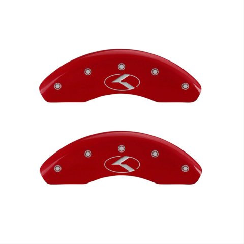 MGP 4 Caliper Covers Engraved Front & Rear Circle K/Kia Red Finish Silver Char 2019 Kia Niro thumbnail 1