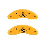 MGP 2 Caliper Covers Engraved Front Circle K/Kia Yellow Finish Black Char 2018 Kia Rio thumbnail 1