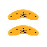 MGP 2 Caliper Covers Engraved Front Circle K/Kia Yellow Finish Black Char 2018 Kia Rio thumbnail 2