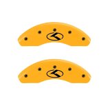 MGP 2 Caliper Covers Engraved Front Circle K/Kia Yellow Finish Black Char 2018 Kia Rio thumbnail 3