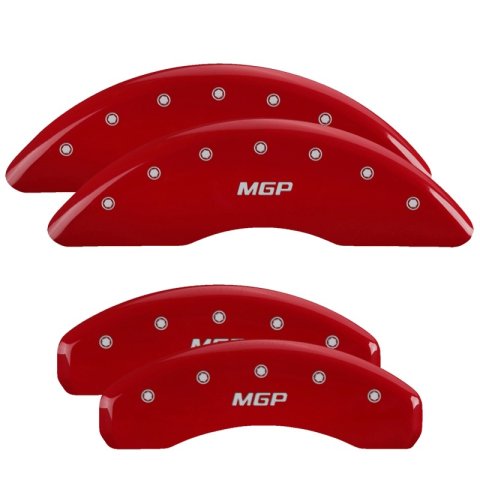MGP 4 Caliper Covers Engraved Front & Rear MGP Red Finish Silver Characters 2011 BMW 750i thumbnail 3