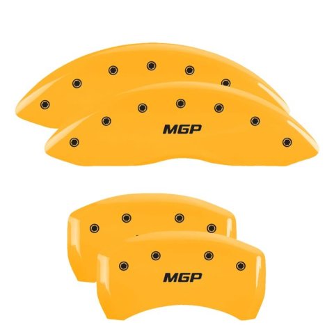MGP 4 Caliper Covers Engraved Front & Rear MGP Yellow Finish Black Char 2008 Mercedes-Benz S550 thumbnail 2