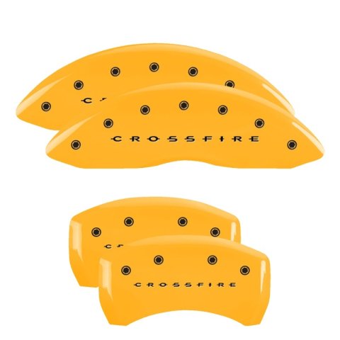 MGP 4 Caliper Covers Engraved F & R Crossfire Yellow Finish Black Char 2005 Chrysler Crossfire thumbnail 4