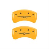 MGP 4 Caliper Covers Engraved F & R Chrysler Wing Yellow Finish Black Char 2007 Chrysler Crossfire thumbnail 2
