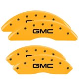 MGP 4 Caliper Covers Engraved Front & Rear Denali Yellow Finish Black Char 2003 GMC Safari thumbnail 6