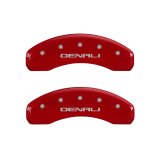 MGP 4 Caliper Covers Engraved Front & Rear Denali Red Finish Silver Char 2018 GMC Canyon thumbnail 6