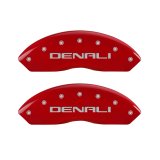 MGP 4 Caliper Covers Engraved Front & Rear Denali Red Finish Silver Char 2019 GMC Arcadia thumbnail 5