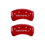 MGP 4 Caliper Covers Engraved Front & Rear Denali Red Finish Silver Char 2019 GMC Arcadia thumbnail 6