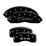 MGP 4 Caliper Covers Engraved Front & Rear GMC Black Finish Silver Char 2019 GMC Arcadia thumbnail 6