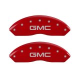 MGP 4 Caliper Covers Engraved Front & Rear GMC Red Finish Silver Char 2019 GMC Arcadia thumbnail 5