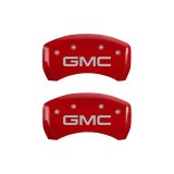 MGP 4 Caliper Covers Engraved Front & Rear GMC Red Finish Silver Char 2019 GMC Arcadia thumbnail 9