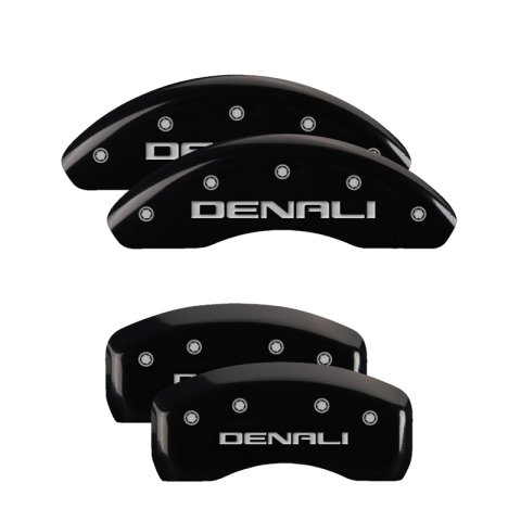 MGP 4 Caliper Covers Engraved Front & Rear Denali Black Finish Silver Char 2018 GMC Terrain thumbnail 3