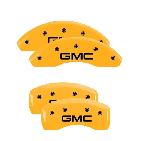 MGP 4 Caliper Covers Engraved Front & Rear GMC Yellow Finish Black Char 2018 GMC Terrain thumbnail 2