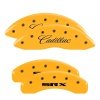 MGP 4 Caliper Covers Engraved Front Cadillac Rear SRX Yellow Finish Black Char 2010 Cadillac SRX thumbnail 8