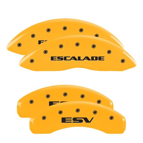MGP 4 Caliper Covers Engraved Front & Rear MGP Yellow Finish Black Char 1998 Cadillac Deville thumbnail 6