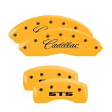 MGP 4 Caliper Covers Engraved Front Cadillac Rear STS Yellow Finish Black Char 2007 Cadillac XLR thumbnail 4