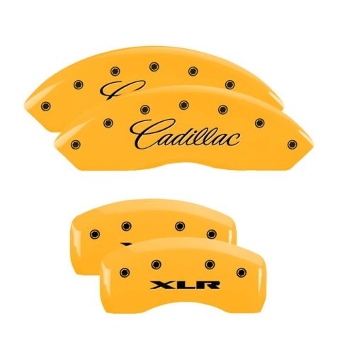 MGP 4 Caliper Covers Engraved Front Cadillac Rear XLR Yellow Finish Black Char 2004 Cadillac CTS thumbnail 3