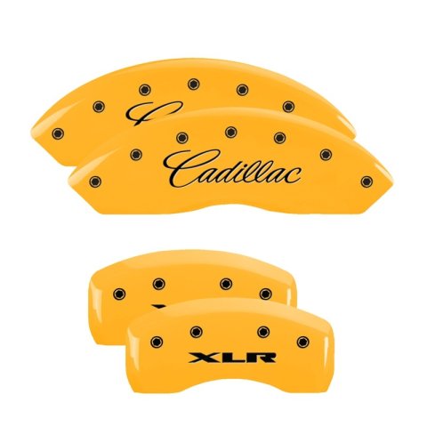 MGP 4 Caliper Covers Engraved Front Cadillac Rear XLR Yellow Finish Black Char 2004 Cadillac CTS thumbnail 5