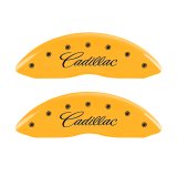MGP 4 Caliper Covers Engraved F & R Cadillac Yellow Finish Black Char 2004 Cadillac Escalade EXT thumbnail 5