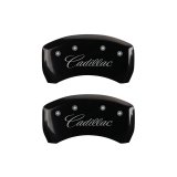 MGP 4 Caliper Covers Engraved F & R Cursive/Cadillac Black Finish Silver Char 2017 Cadillac XT5 thumbnail 9