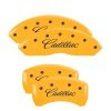MGP 4 Caliper Covers Engraved F & R Cursive/Cadillac Yellow Finish Black Char 2017 Cadillac XT5 thumbnail 8