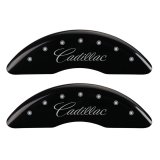 MGP 4 Caliper Covers Engraved F & R Cursive/Cadillac Black Finish Silver Char 2016 Cadillac CT6 thumbnail 7