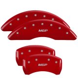 MGP 4 Caliper Covers Engraved Front & Rear MGP Red Finish Silver Characters 2017 Cadillac CT6 thumbnail 3