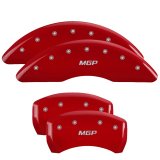 MGP 4 Caliper Covers Engraved Front & Rear MGP Red Finish Silver Characters 2017 Cadillac CT6 thumbnail 7