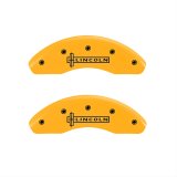 MGP 4 Caliper Covers Engraved Front Lincoln Rear Star Logo Yellow Finish Black Char 2011 Lincoln MKZ thumbnail 1