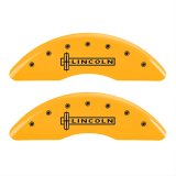 MGP 4 Caliper Covers Engraved Fr Lincoln Rr Star Logo Yellow Finish Blk Char 2009 Lincoln Navigator thumbnail 1