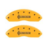 MGP 4 Caliper Covers Engraved Fr Lincoln Rr Star Logo Yellow Finish Blk Char 2002 Lincoln Navigator thumbnail 5