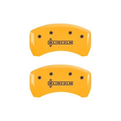 MGP 4 Caliper Covers Engraved Front & Rear Lincoln Yellow Finish Black Char 2005 Lincoln LS thumbnail 2