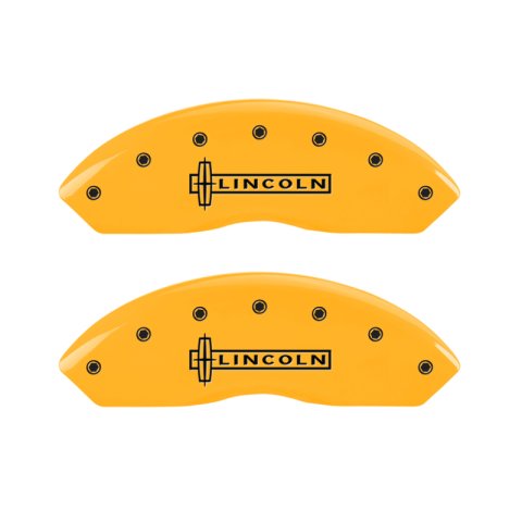 MGP 4 Caliper Covers Engraved Front & Rear Lincoln Yellow Finish Black Char 2005 Lincoln LS thumbnail 5