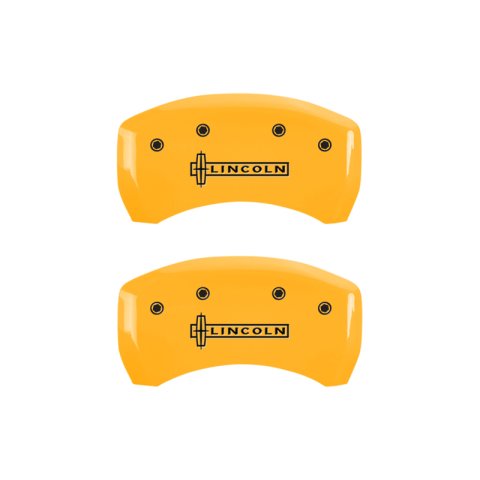 MGP 4 Caliper Covers Engraved Front & Rear Lincoln Yellow Finish Black Char 2005 Lincoln LS thumbnail 9