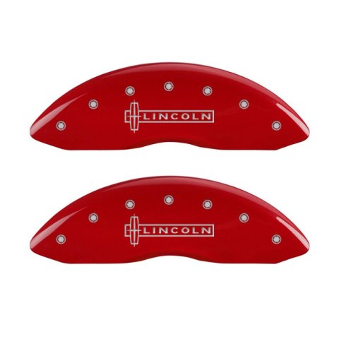 MGP 4 Caliper Covers Engraved Front Lincoln Rear Star Logo Red Finish Silver Char 2019 Lincoln MKZ thumbnail 6