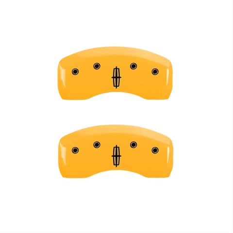 MGP 4 Caliper Covers Engraved Front Lincoln Rear Star Logo Yellow Finish Black Char 2017 Lincoln MKZ thumbnail 2
