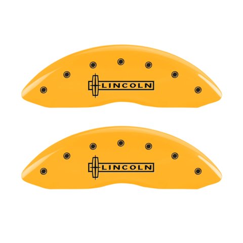 MGP 4 Caliper Covers Engraved Front Lincoln Rear Star Logo Yellow Finish Black Char 2017 Lincoln MKZ thumbnail 5