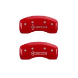 MGP 4 Caliper Covers Engraved Front & Rear Lincoln Red Finish Silver Char 2017 Lincoln MKZ thumbnail 9