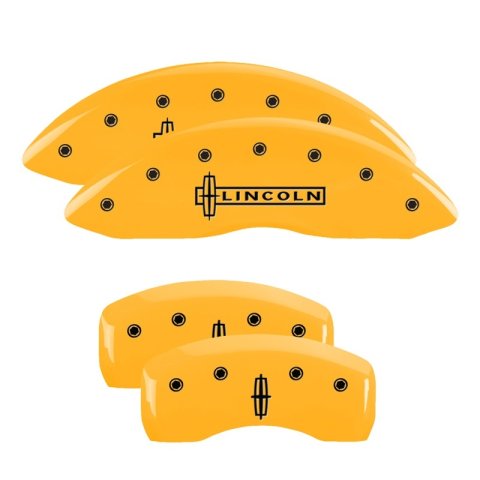 MGP 4 Caliper Covers Engraved Fr Lincoln Rr Star Logo Yellow Finish Blk Char 17 Lincoln Continental thumbnail 5