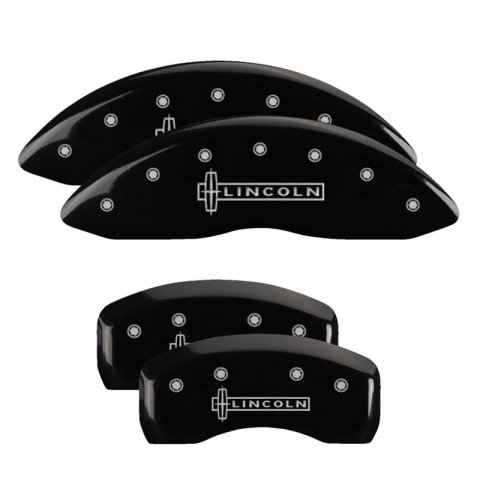MGP 4 Caliper Covers Engraved Front & Rear Lincoln Black Finish Silver Char 2018 Lincoln Continental thumbnail 1