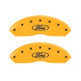 MGP 4 Caliper Covers Engraved Front & Rear MGP Yellow Finish Black Char 2019 Lincoln Continental thumbnail 1