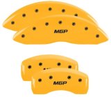 MGP 4 Caliper Covers Engraved Front & Rear MGP Yellow Finish Black Char 2019 Lincoln Nautilus thumbnail 4